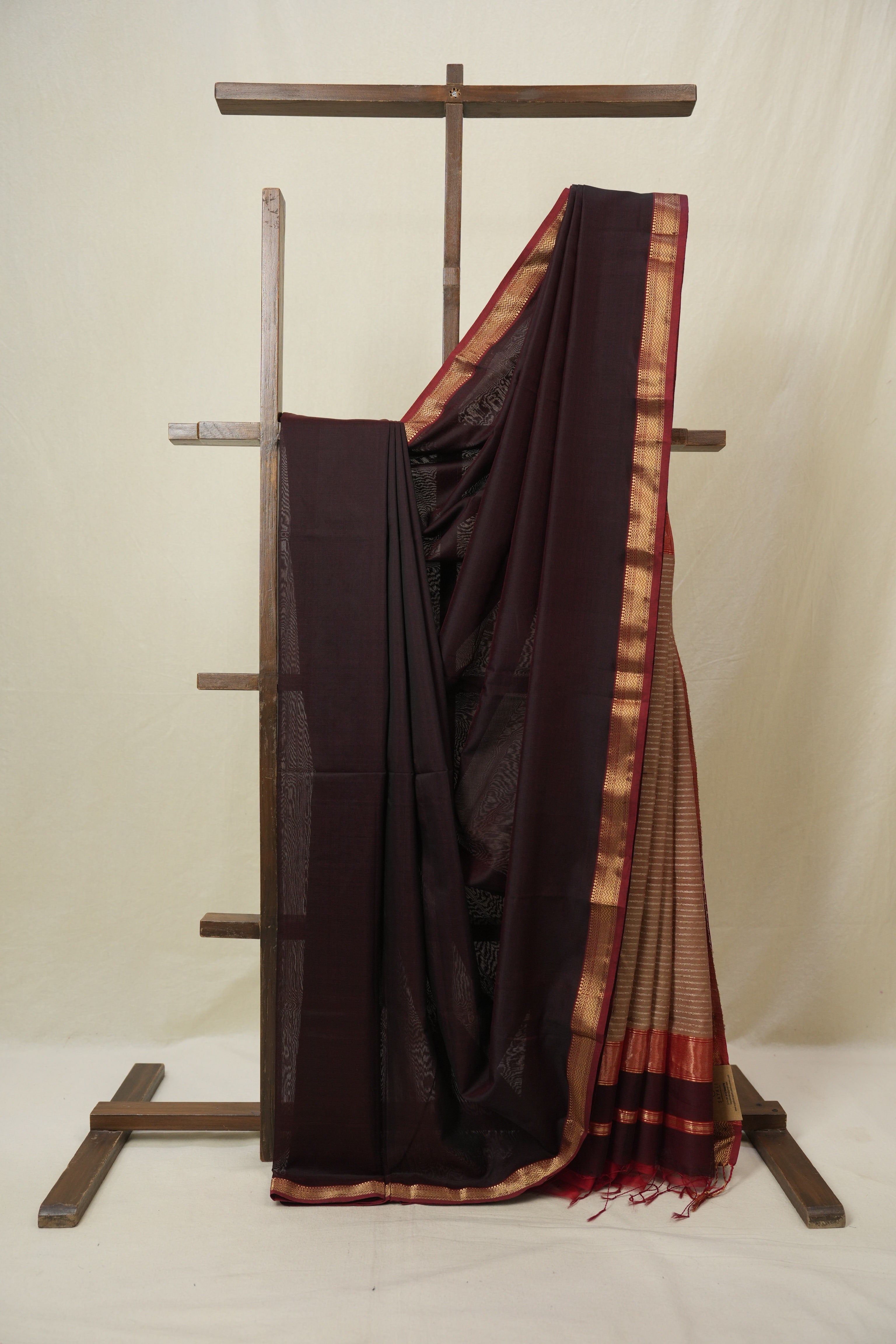 Wine Maheshwari Saree - SRWMS1083