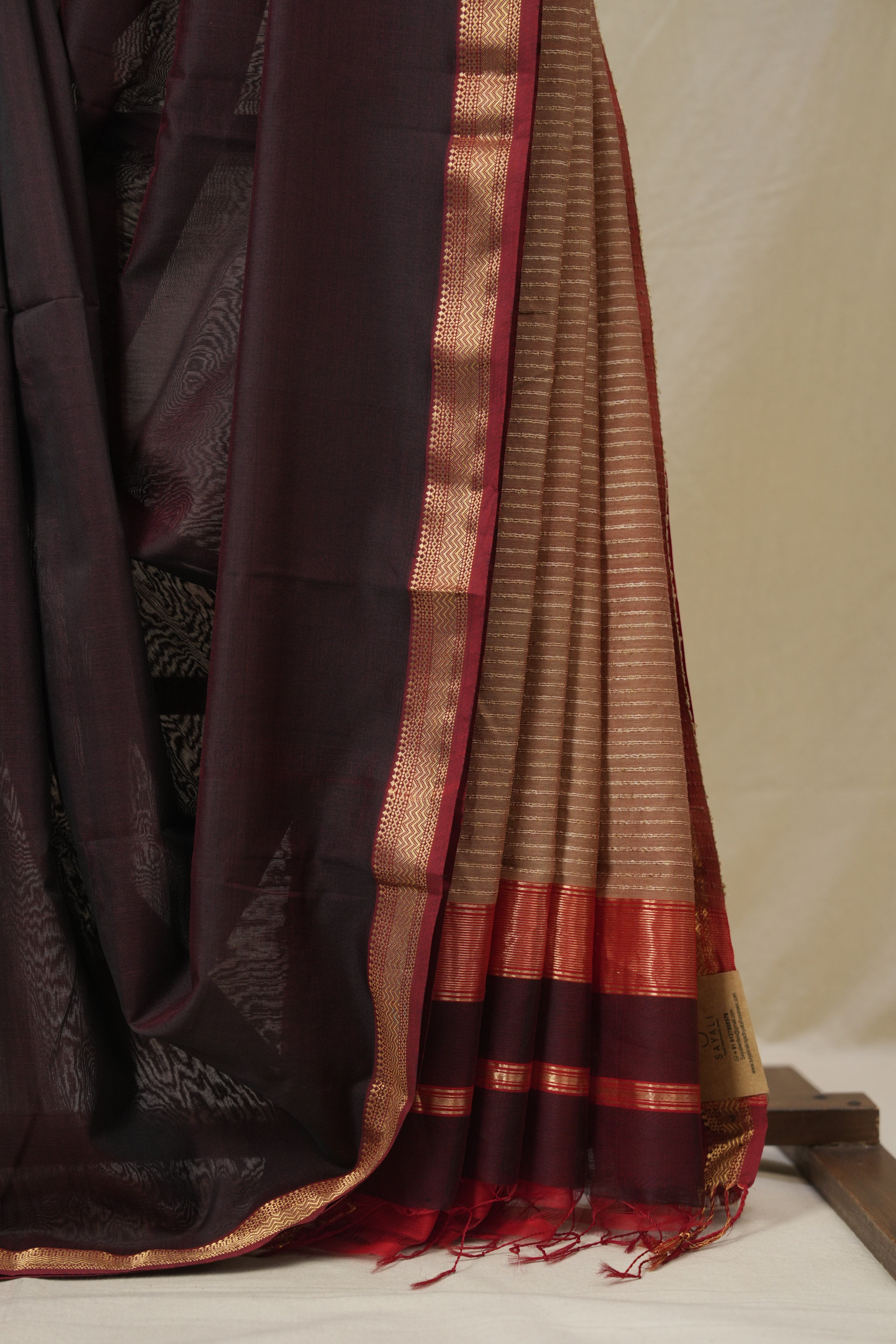 Wine Maheshwari Saree - SRWMS1083
