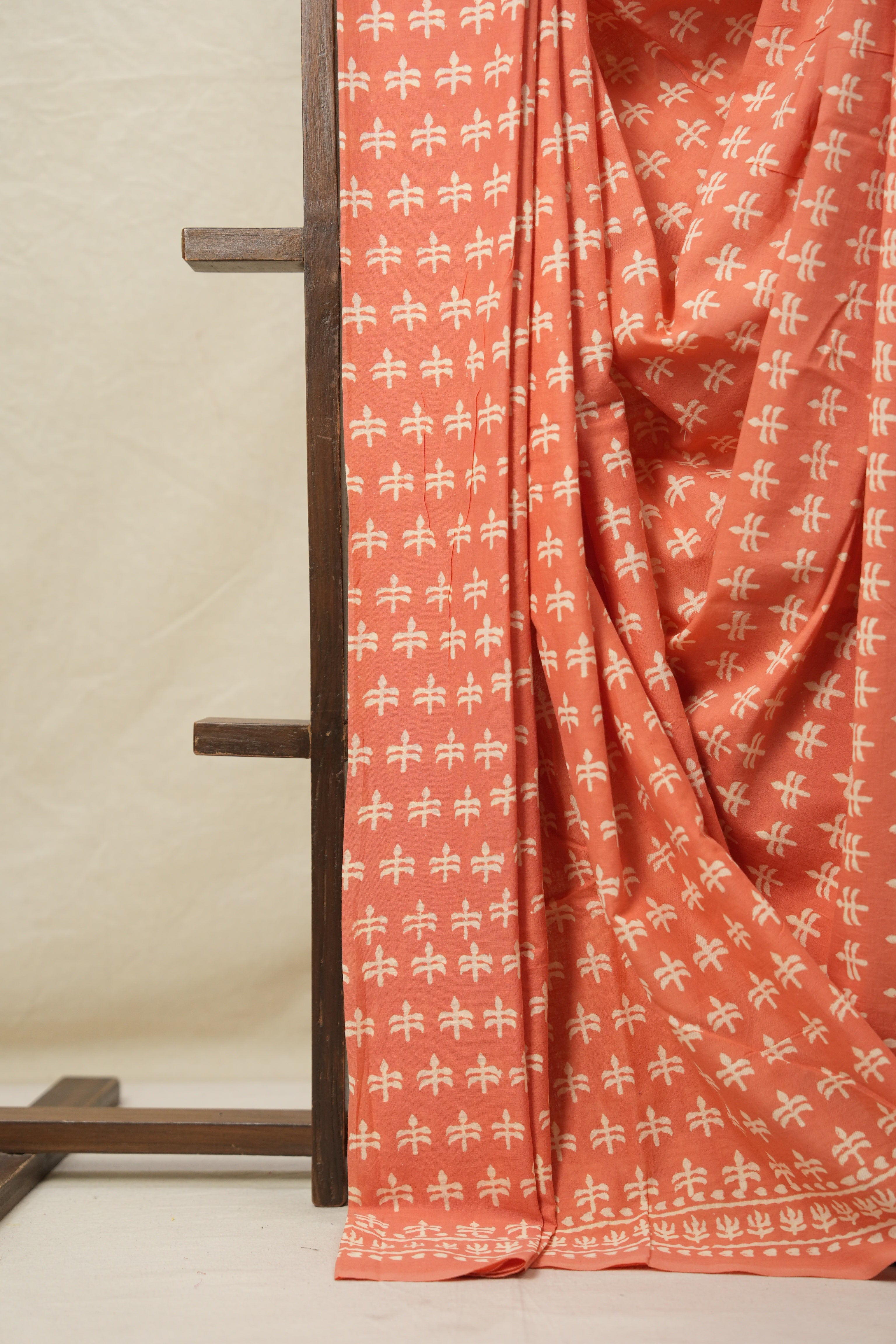 Peach Pink HBP Cotton Saree - SRPPCS3072