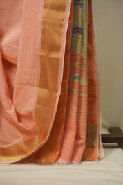 Peach Cotton Paithani Saree - SRPCPS815