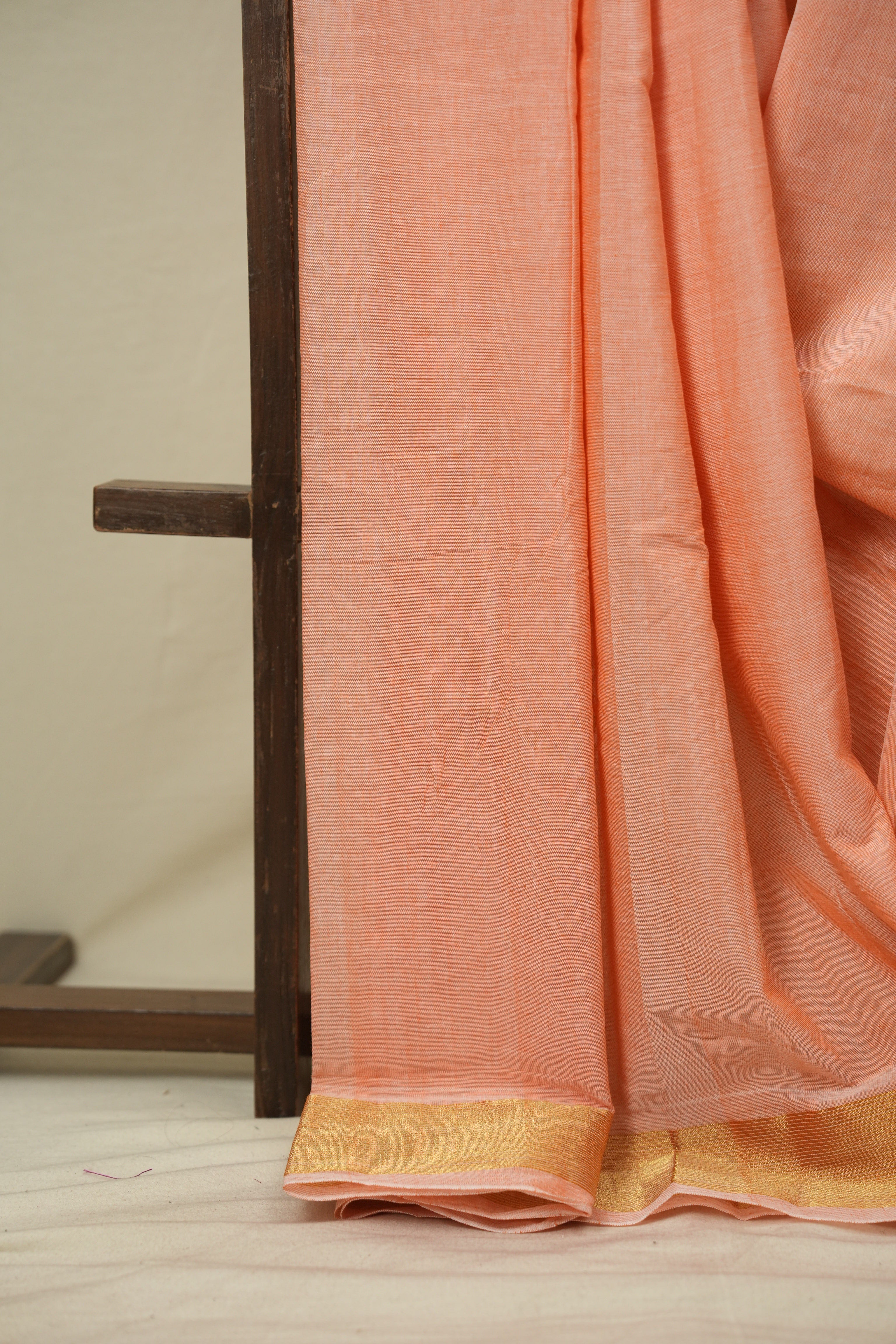 Peach Cotton Paithani Saree - SRPCPS815