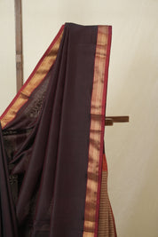 Wine Maheshwari Saree - SRWMS1083