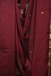 Maroon Maheshwari Saree - SRMMS1403