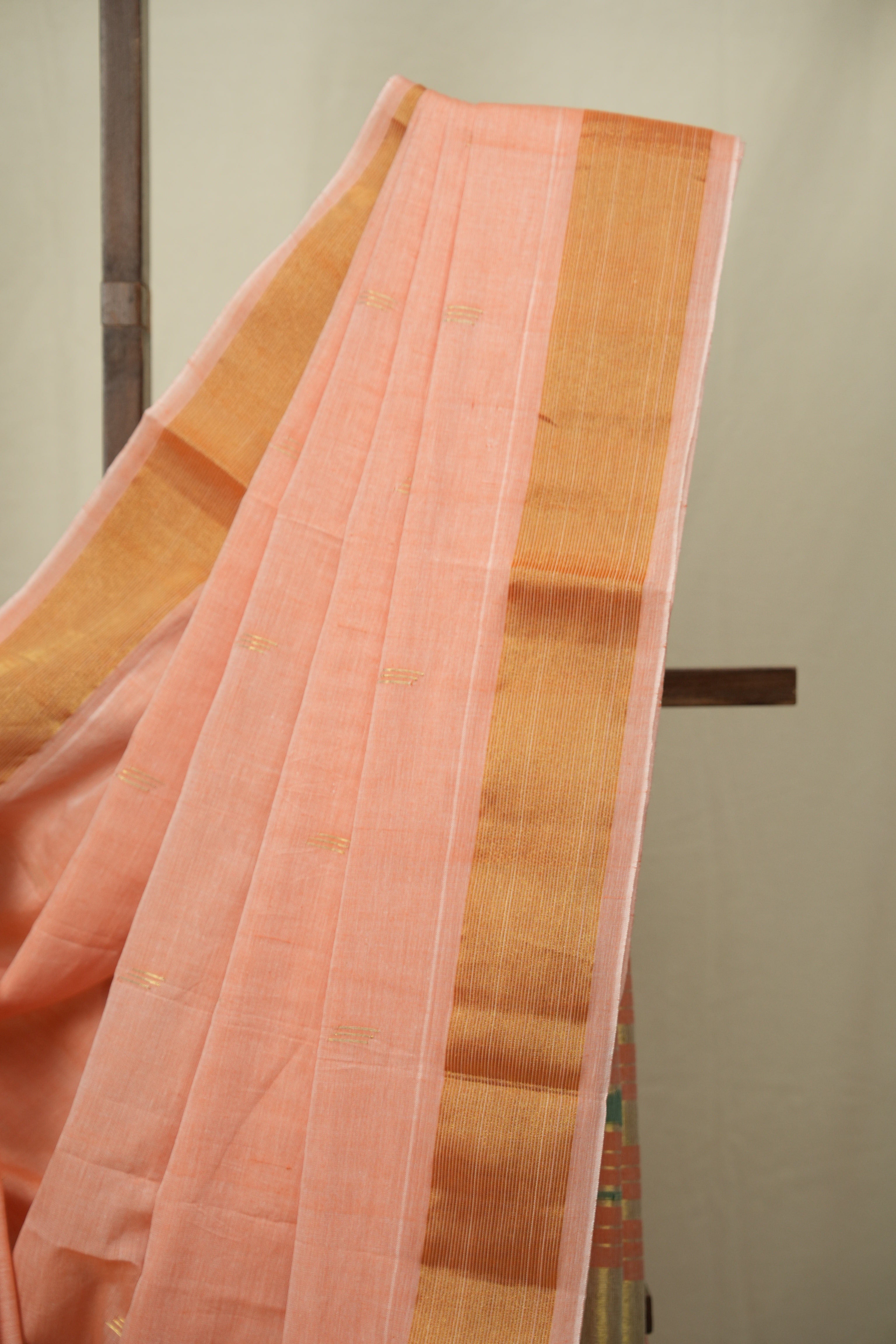 Peach Cotton Paithani Saree - SRPCPS815