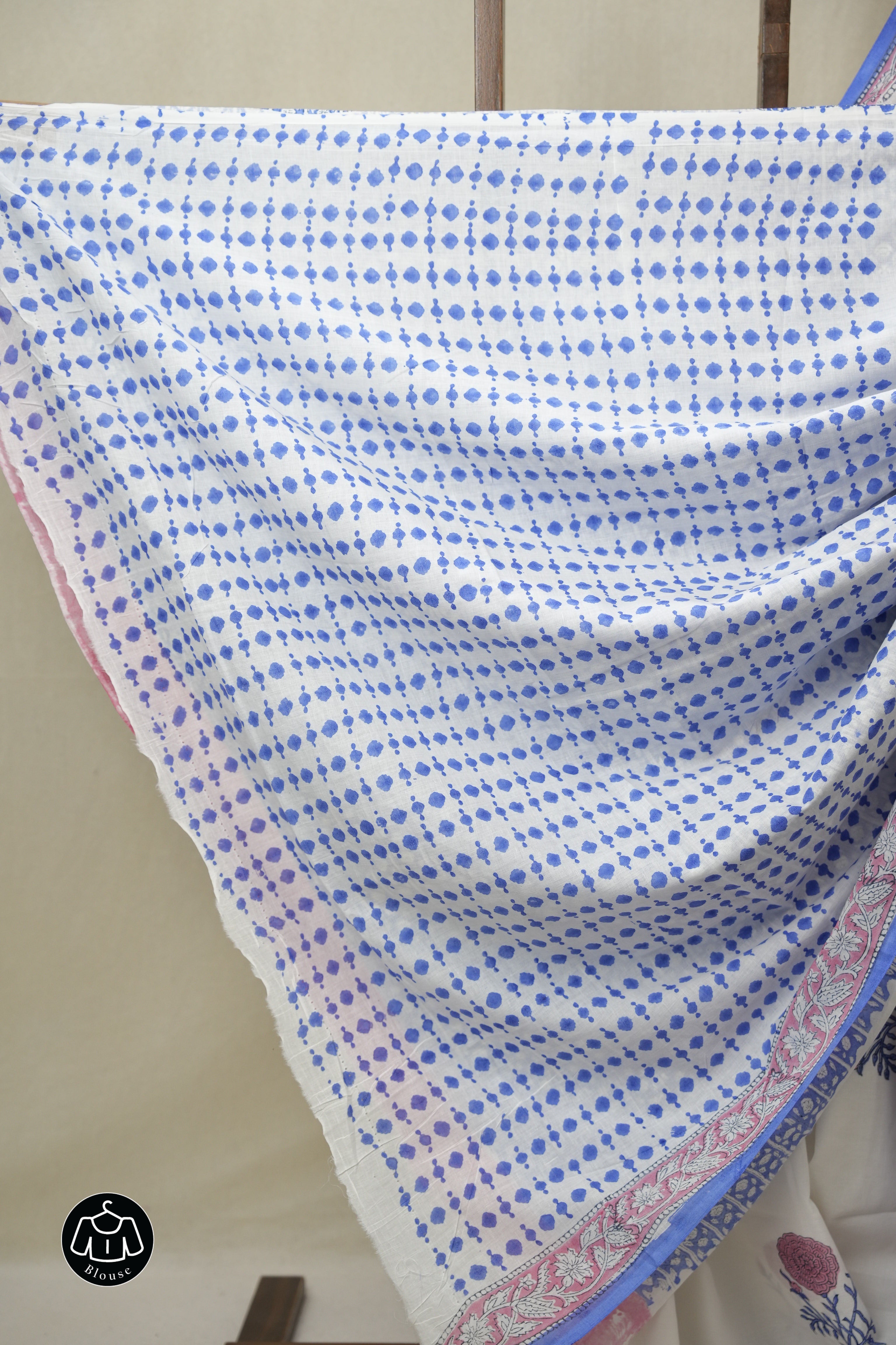 White HBP Cotton Saree - SRWCS3237