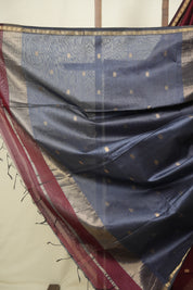 Maroon Maheshwari Saree - SRMMS1403