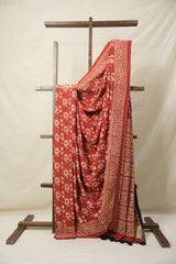 Maroon HBP Cotton Saree - SRMCS3071