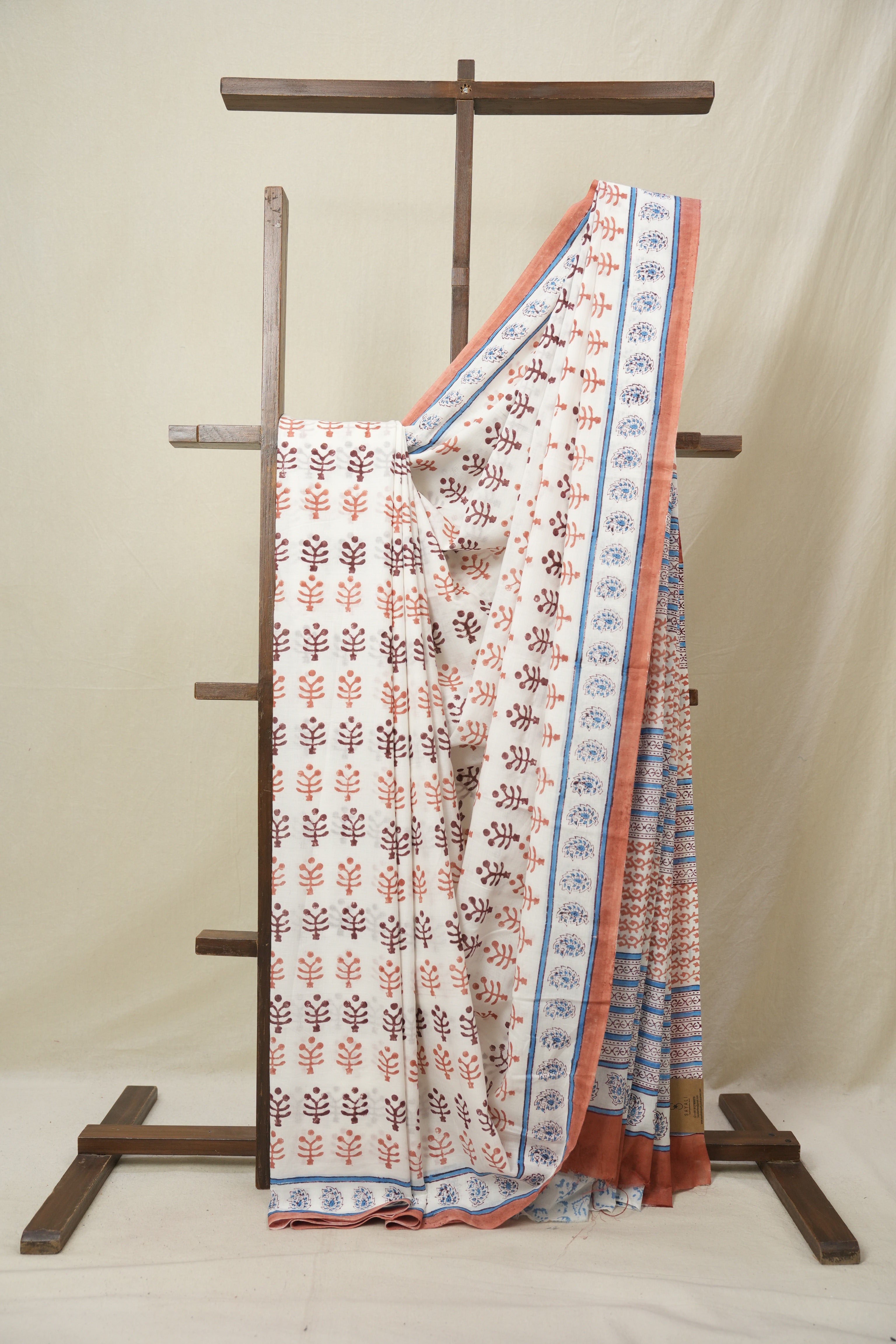 White HBP Cotton Saree - SRWCS3236