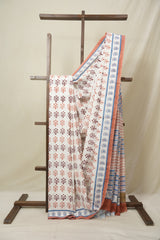 White HBP Cotton Saree - SRWCS3236