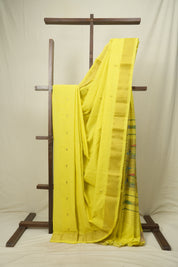 Lemon Yellow Cotton Paithani Saree - SRLYCPS818