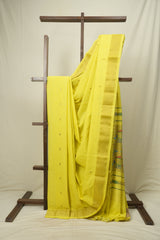 Lemon Yellow Cotton Paithani Saree - SRLYCPS818