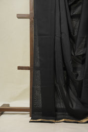 Black Maheshwari Saree - SRBMS1084