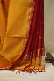 Yellow Maheshwari Saree - SRYMS1404