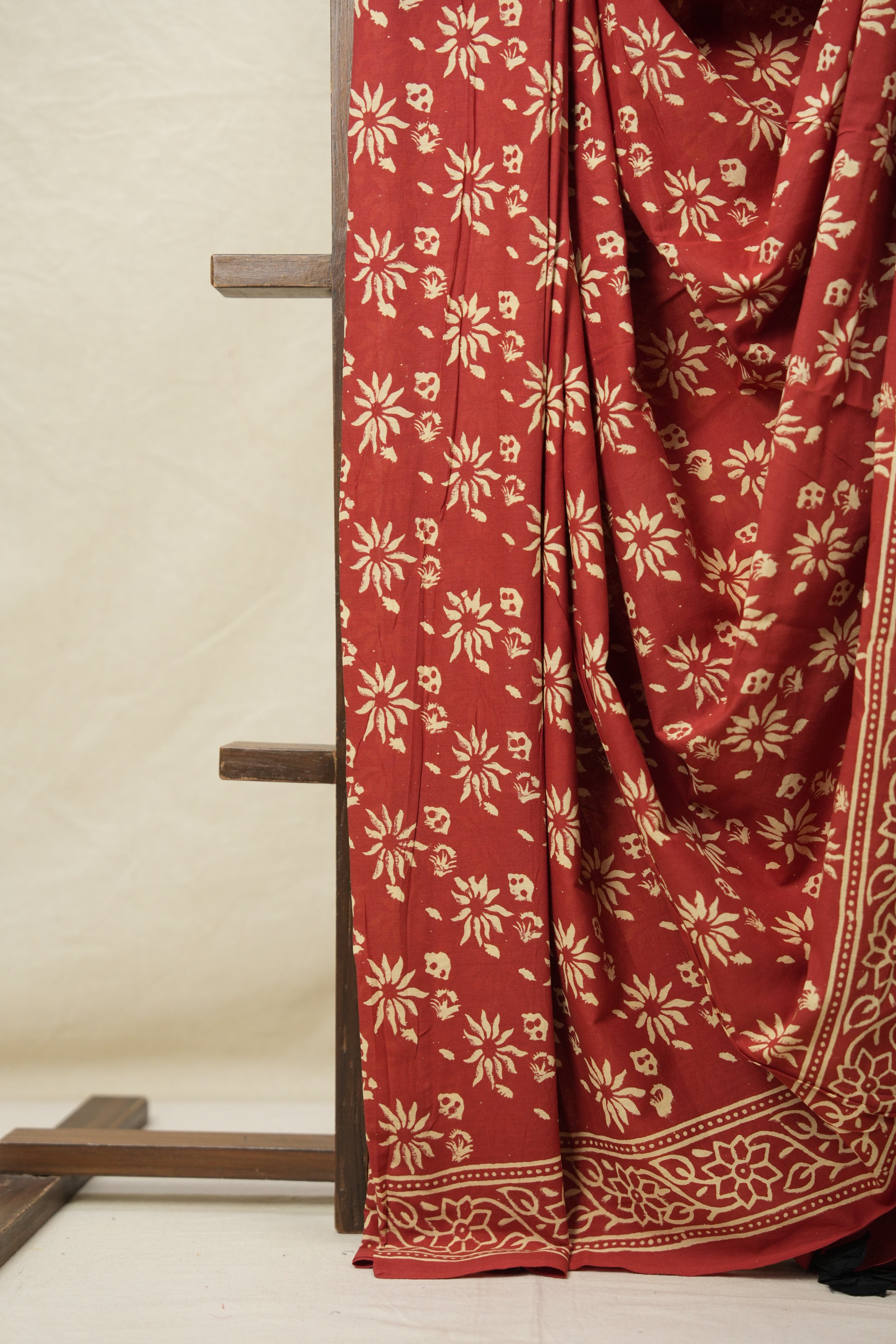 Maroon HBP Cotton Saree - SRMCS3071