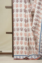 White HBP Cotton Saree - SRWCS3236