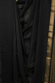 Black Maheshwari Saree - SRBMS1084