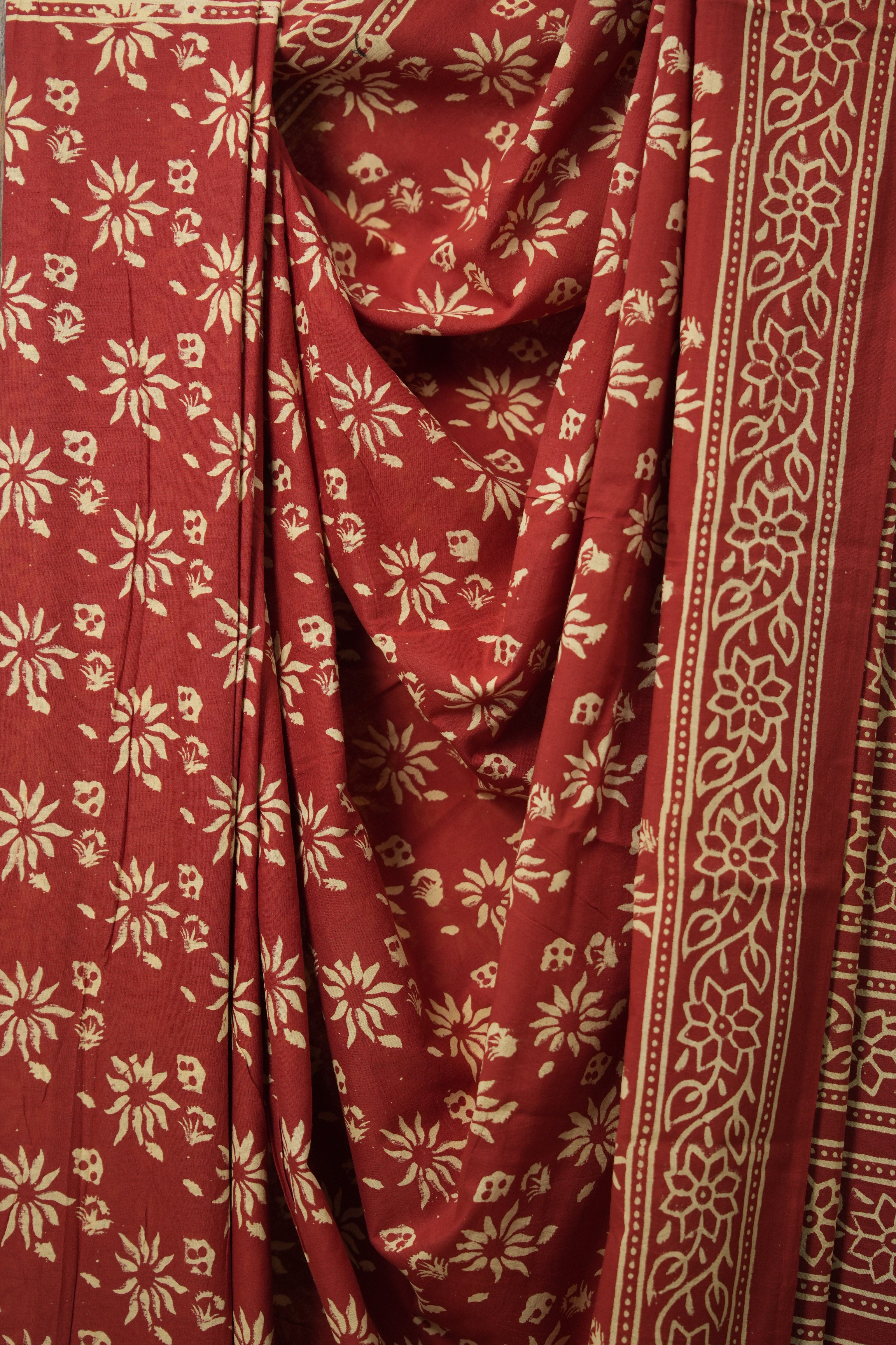 Maroon HBP Cotton Saree - SRMCS3071