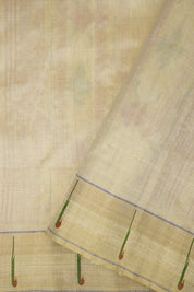 Gold Cream Tissue Cotton Paithani Saree - Saavari -  SSGCTCPSS07