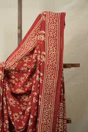 Maroon HBP Cotton Saree - SRMCS3071