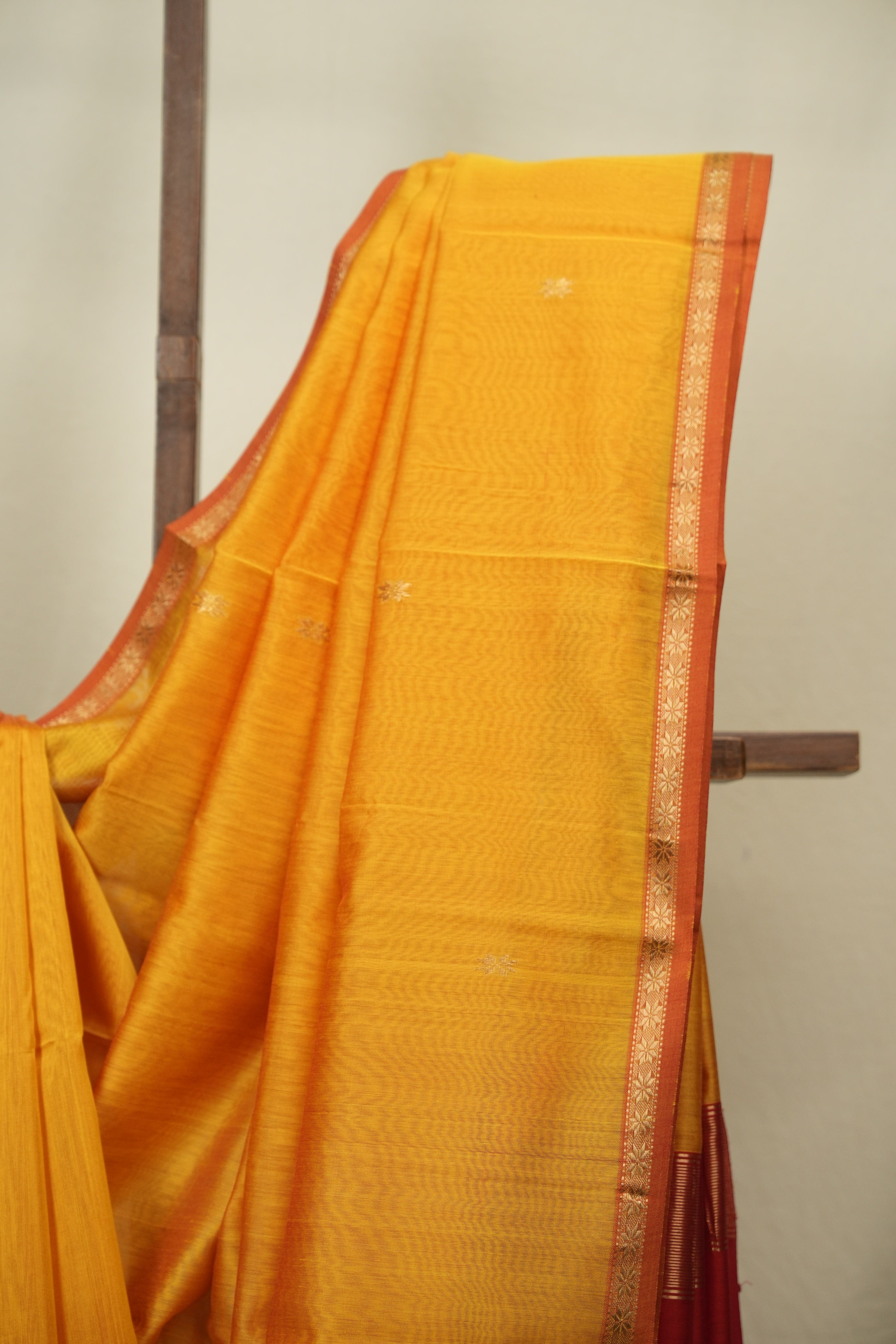 Yellow Maheshwari Saree - SRYMS1404