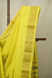 Lemon Yellow Cotton Paithani Saree - SRLYCPS818