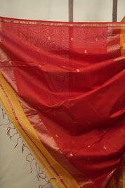 Yellow Maheshwari Saree - SRYMS1404