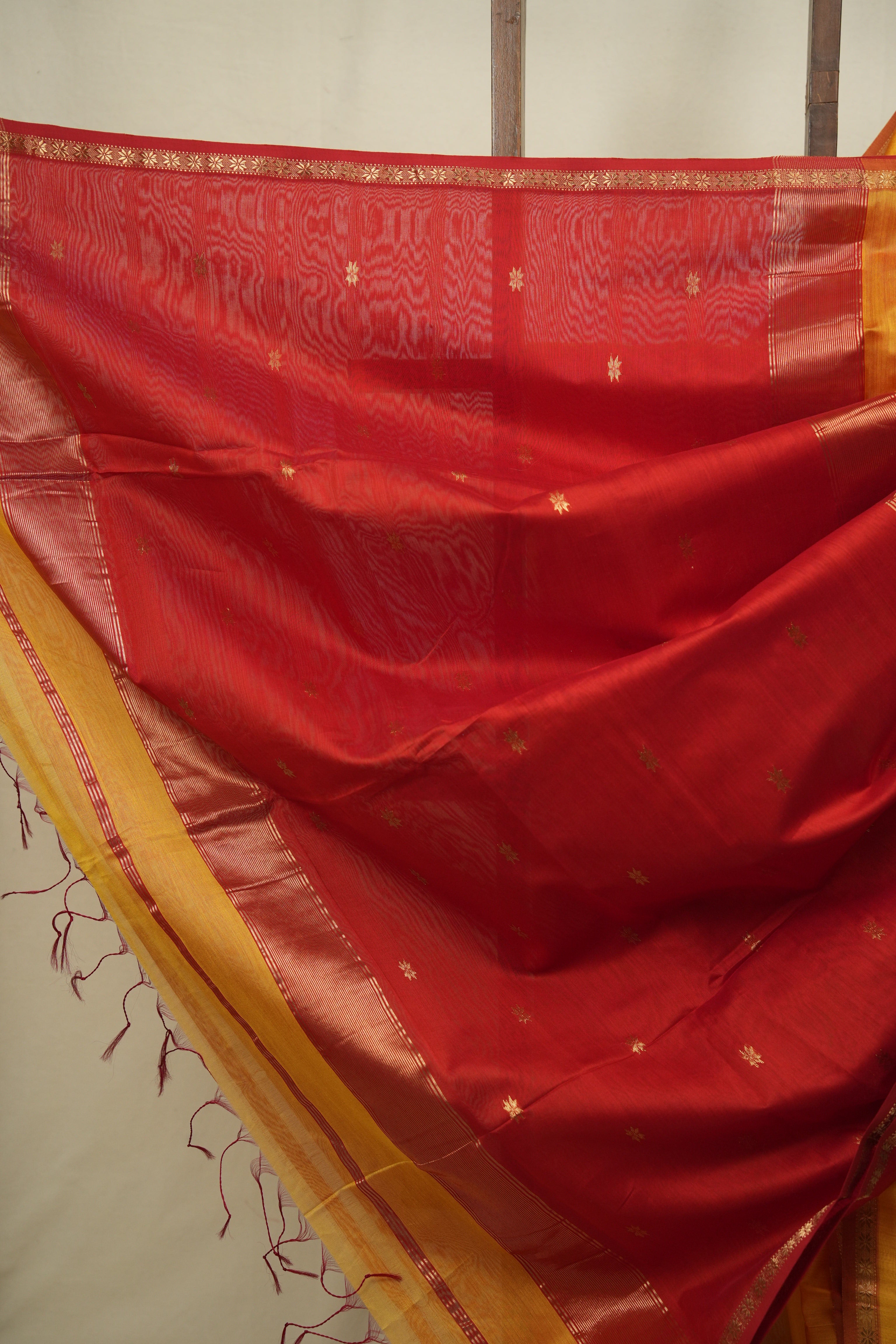 Yellow Maheshwari Saree - SRYMS1404