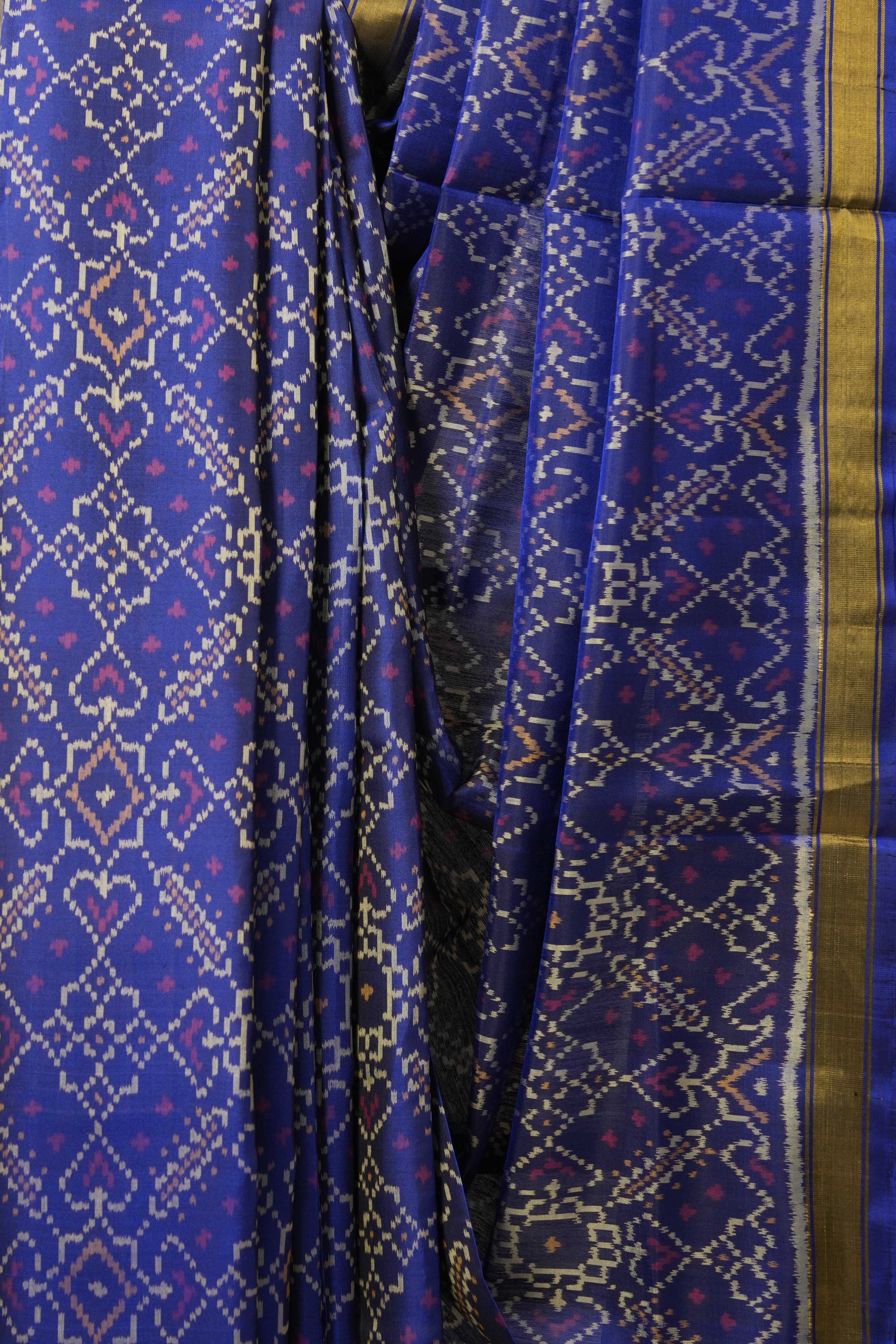Blue Rajkot Patola Silk Saree - SRBRPSS366