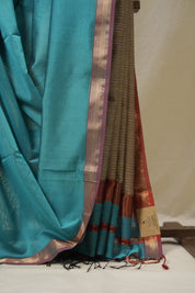 Blue Maheshwari Saree - SRBMS1085
