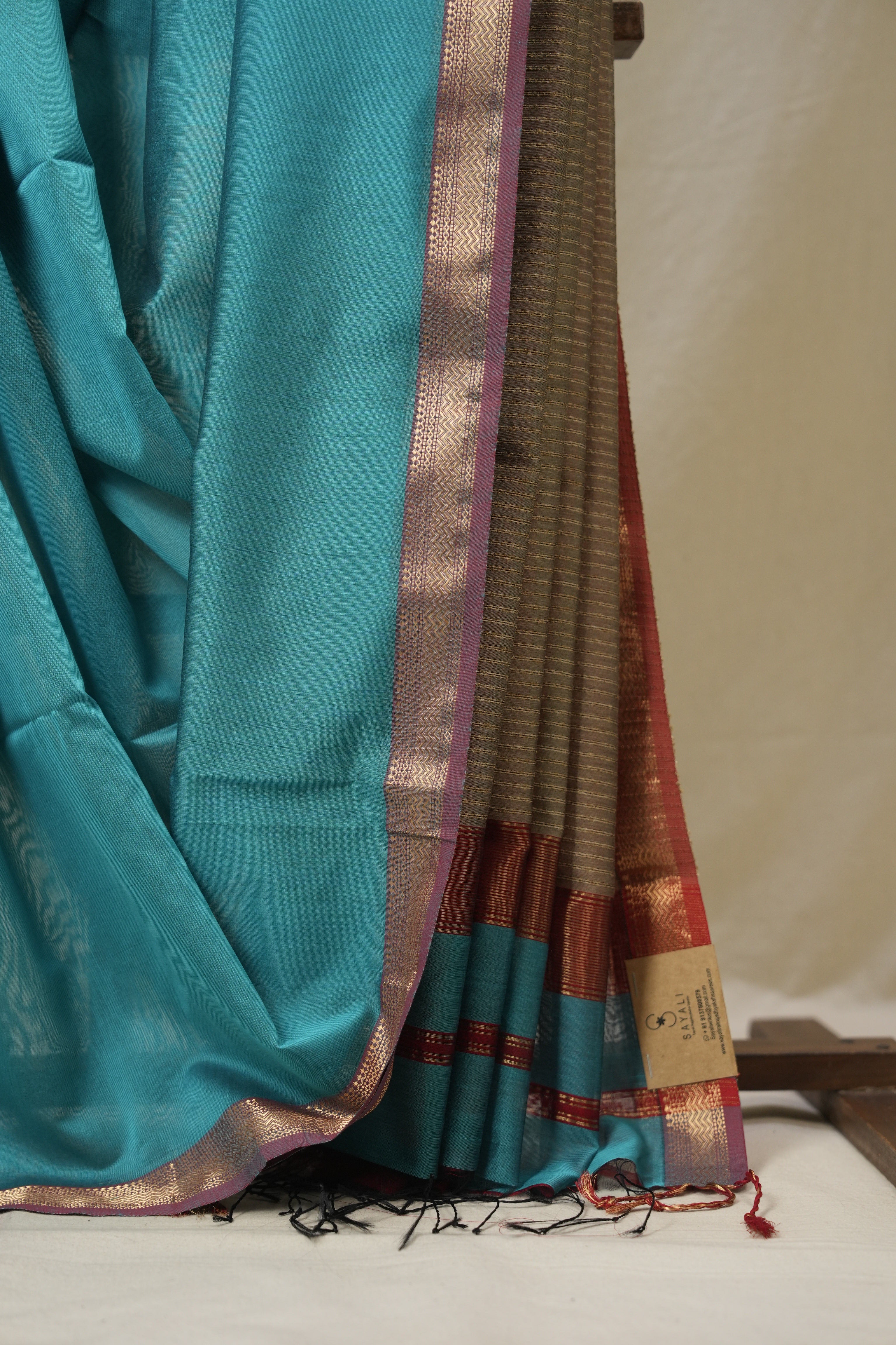 Blue Maheshwari Saree - SRBMS1085