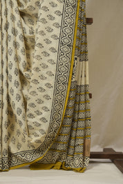 Cream HBP Cotton Saree - SRCCS3239
