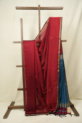 Maroon Maheshwari Saree - SRMMS1405