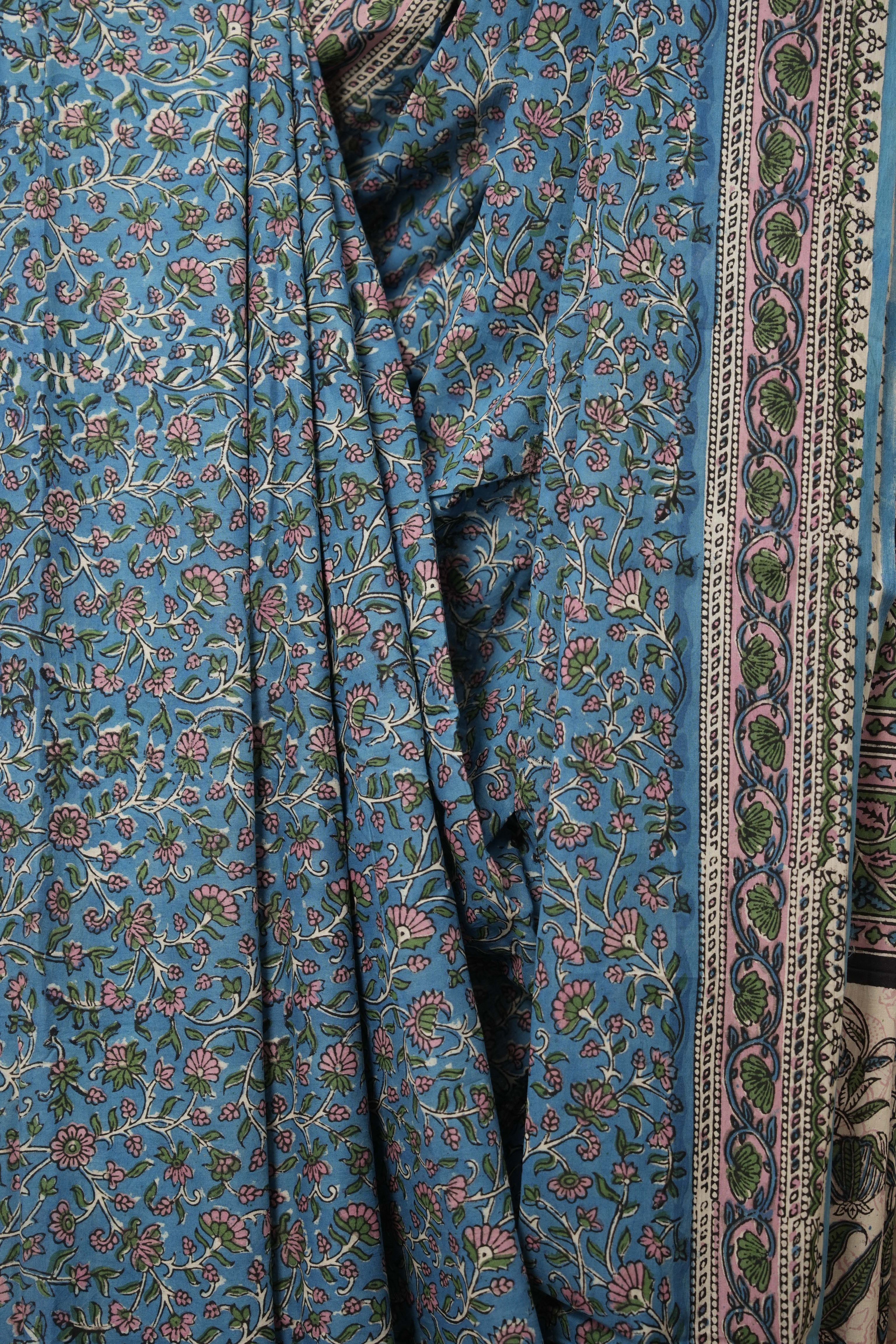 Blue HBP Cotton Saree - SRBCS2782