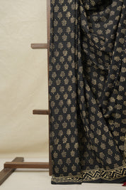 Black HBP Cotton Saree - SRBCS3070