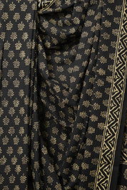 Black HBP Cotton Saree - SRBCS3070