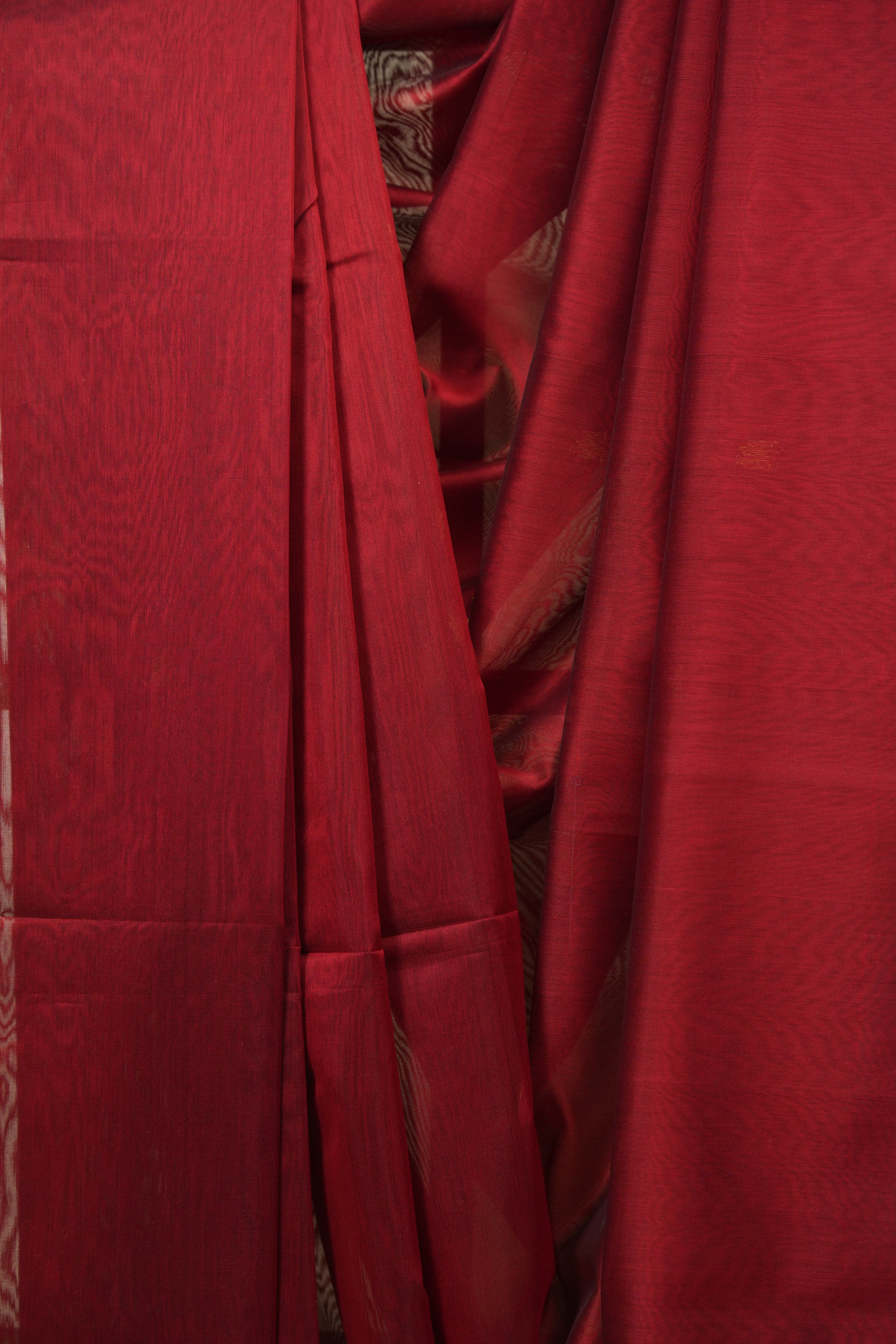 Maroon Maheshwari Saree - SRMMS1405
