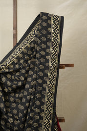 Black HBP Cotton Saree - SRBCS3070