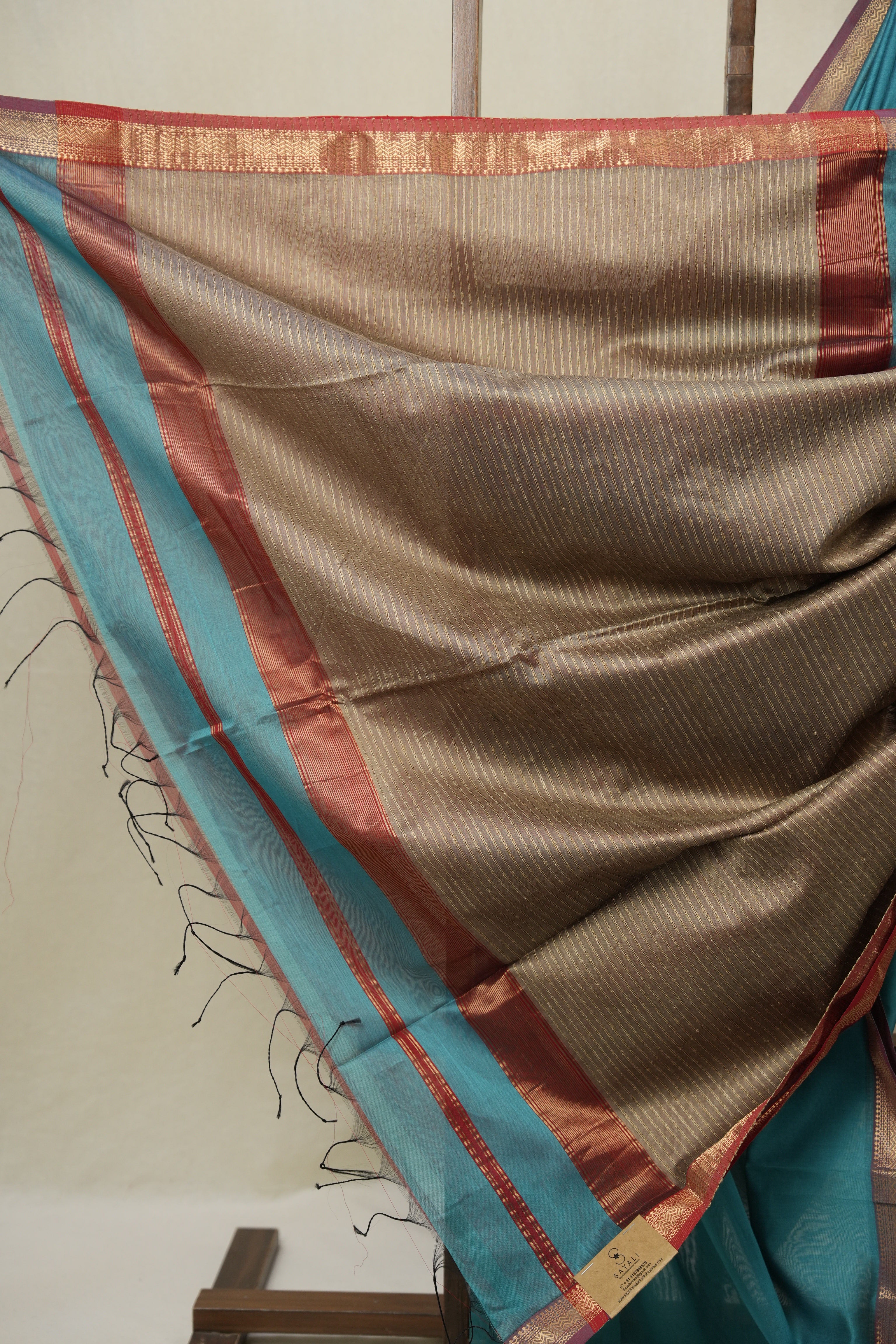 Blue Maheshwari Saree - SRBMS1085