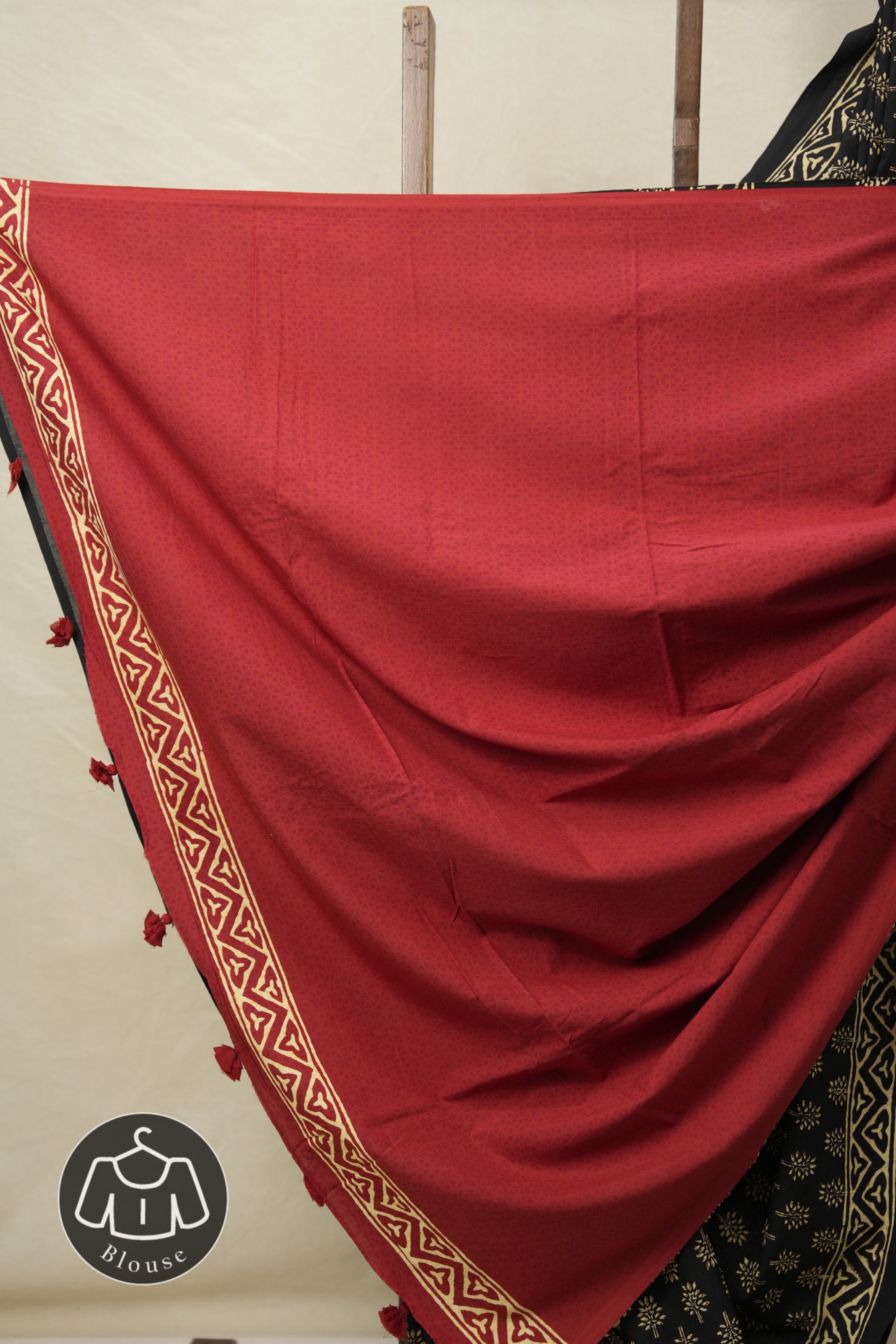 Black HBP Cotton Saree - SRBCS3070