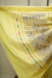 Light Yellow Cotton Paithani Saree - SRLYCPS817