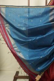 Maroon Maheshwari Saree - SRMMS1405