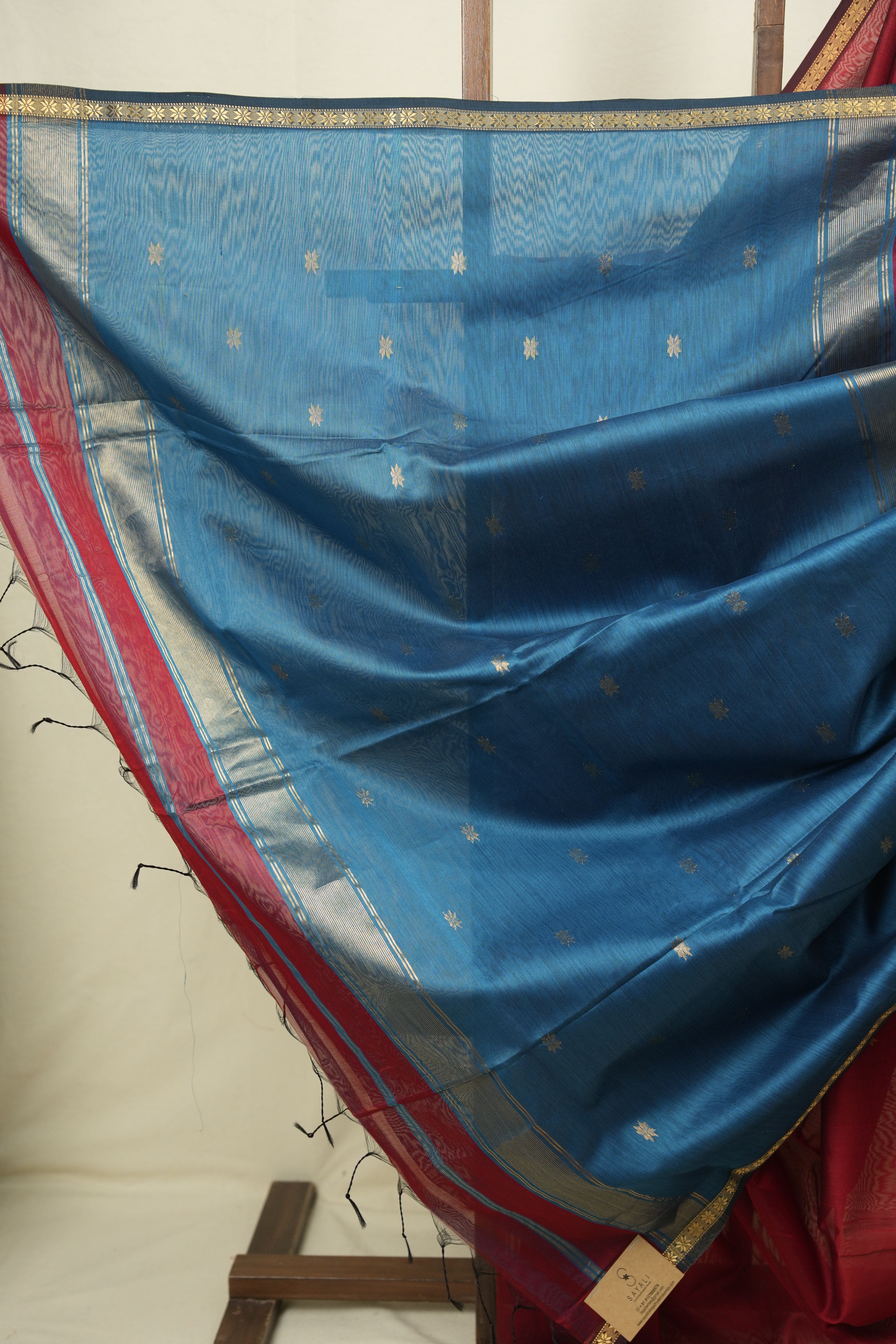 Maroon Maheshwari Saree - SRMMS1405