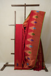 Red Gadwal Silk Saree - SRRGSS376