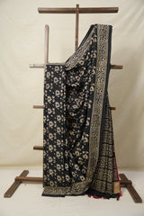 Black HBP Cotton Saree - SRBCS3069