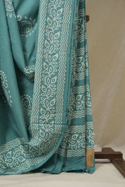 Aqua Green HBP Cotton Saree - SRAGCS3238