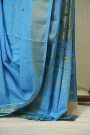 Blue Cotton Paithani Saree - SRBCPS819