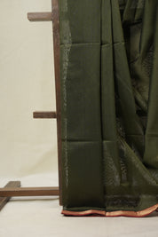 Moss Green Maheshwari Saree - SRMGMS1086