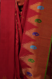 Red Gadwal Silk Saree - SRRGSS376