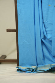 Blue Cotton Paithani Saree - SRBCPS819