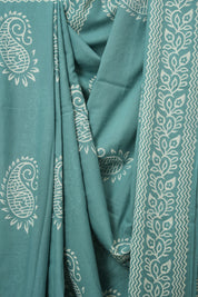 Aqua Green HBP Cotton Saree - SRAGCS3238